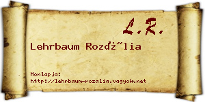 Lehrbaum Rozália névjegykártya